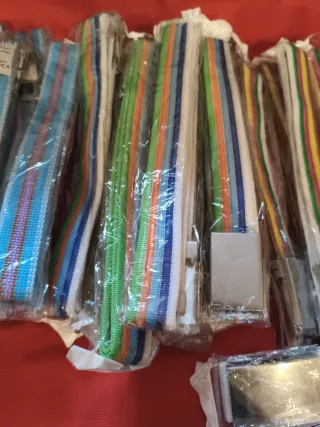 Lote di cinture multicolor e bianche