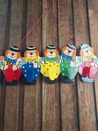 Appendi abiti vintage in legno dipinto a mano