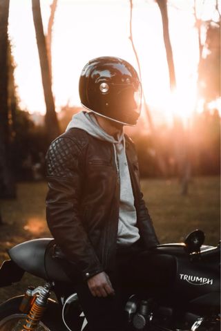 Chaqueta Moto Cafe Racer Cuero L