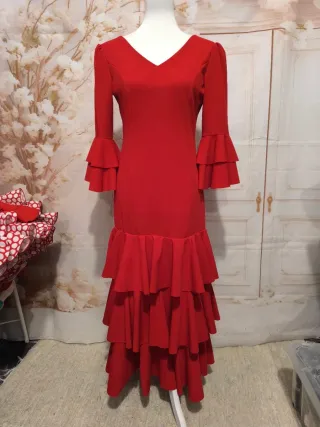Vestido Flamenca Licra Rojo
