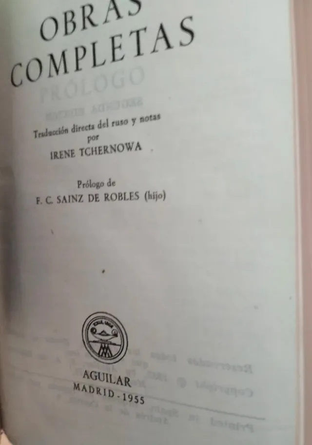N.V. GOGOL - OBRAS COMPLETAS - AGUILAR 1955 LIBRO