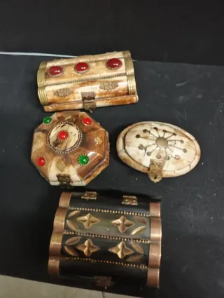 Set 4 portagioie antichi osso