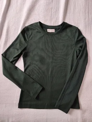 Blusa manga larga verde Lefties talla M