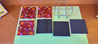 Posavasos de cerámica con flores