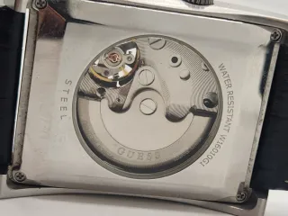 Reloj Guess Automático Esqueleto Plata Negro