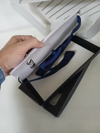 Bretelle uomo fantasia blu e nero