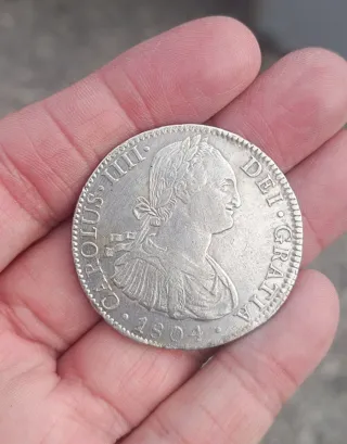 8 reales Carlos IIII 1804 Plata. México