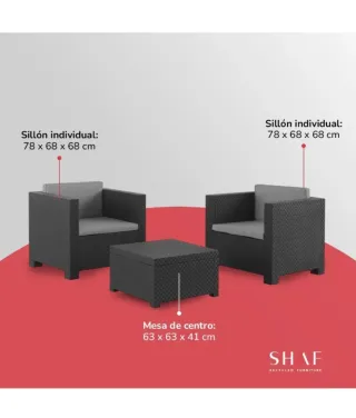 Shaf Set de Muebles Jardín Diva Tete conjunto