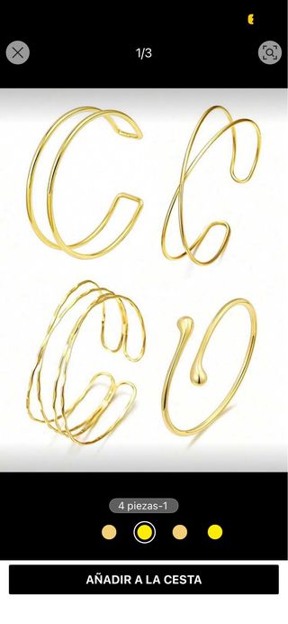 Conjunto pulseras y collar dorado