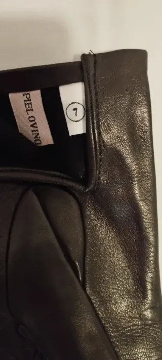 Guantes de piel ovino mujer. Negros