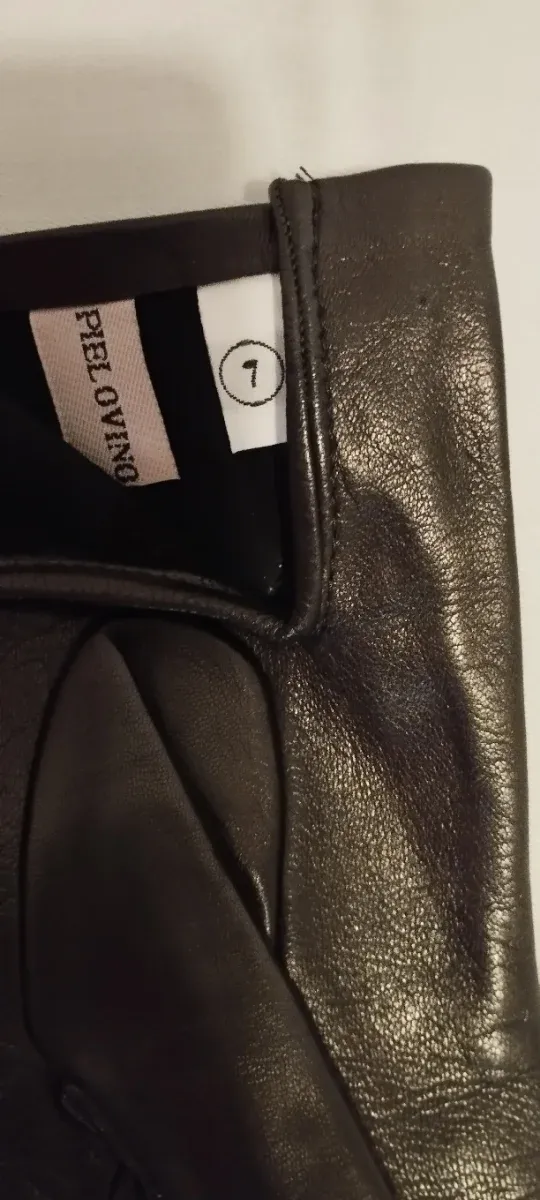 Guantes de piel ovino mujer. Negros