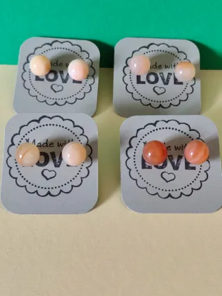 Lote pendientes Ágata roja natural