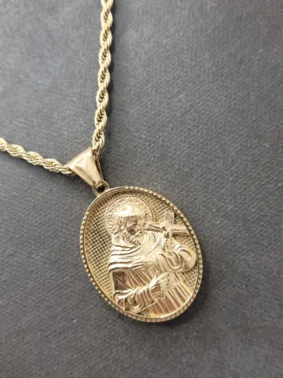 Medalla Acero Quirúrgico Chapado Oro