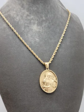 Medalla Acero Quirúrgico Chapado Oro