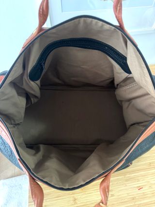 Bolso Tote Piel Marrón y Negro Polo Ralph Lauren