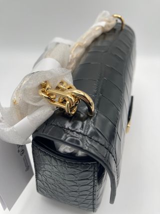 Borsa Michael Kors effetto coccodrillo nera