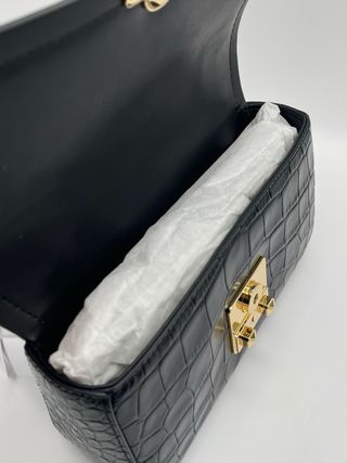 Borsa Michael Kors effetto coccodrillo nera