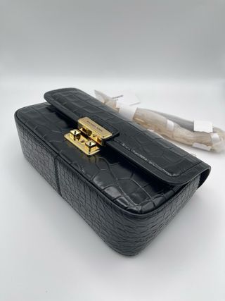 Borsa Michael Kors effetto coccodrillo nera