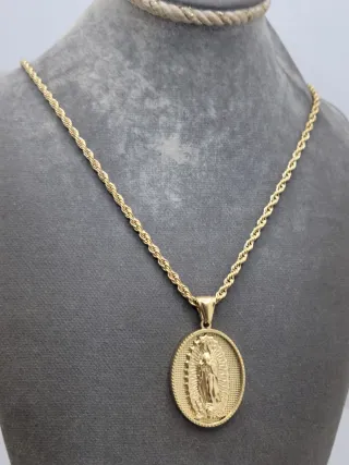 Medalla Acero Quirúrgico Chapado Oro Virgen