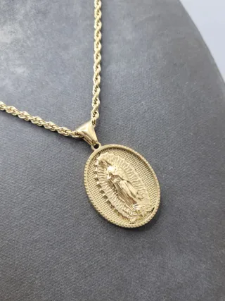 Medalla Acero Quirúrgico Chapado Oro Virgen