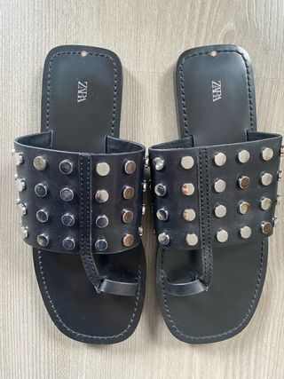 Sandalias Zara Piel Tachuelas