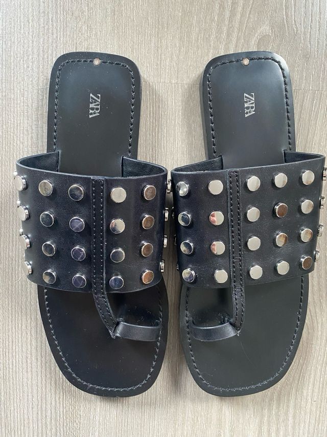 Sandalias Zara Piel Tachuelas
