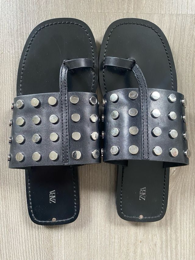 Sandalias Zara Piel Tachuelas