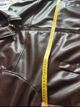 Cazadora polipiel Zara Marrón XL oversize