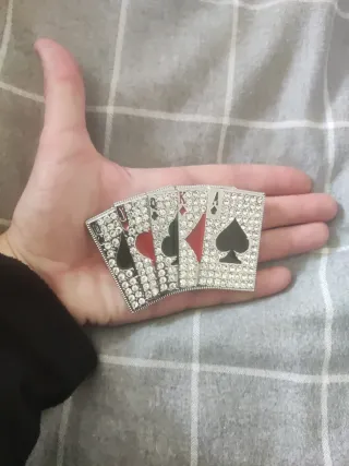 Broche/Hebilla Cartas Póker Brillante