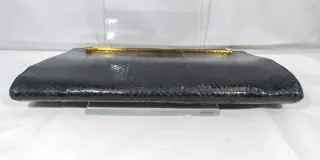 Pochette vintage anni '70 in pelle nera
