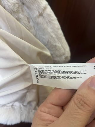 Chaquetón pelo beige talla XL del Corte Inglés