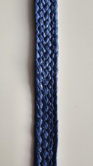 Cinturón trenzado azul metálico mujer