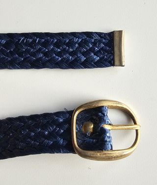 Cinturón trenzado azul metálico mujer