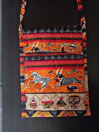 Bolsa pequeña de tela africana estampado animales