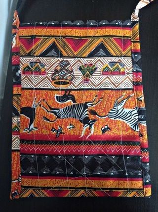 Bolsa pequeña de tela africana estampado animales