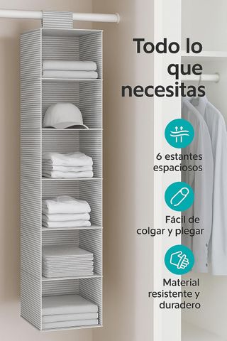 Organizador Armario Colgante Plegable 6 compart.