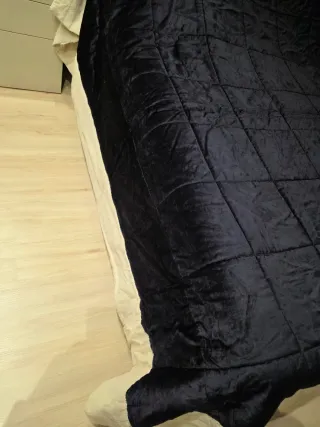 Colcha Cama 1.35 Azul y Beige