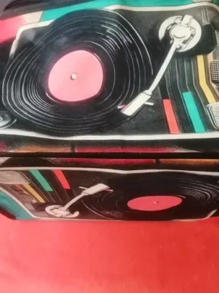 Bolsa Vintage Estilo Disco Vinilo. Tela fuerte.