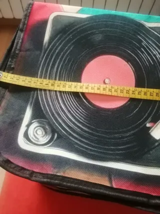 Bolsa Vintage Estilo Disco Vinilo. Tela fuerte.