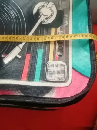 Bolsa Vintage Estilo Disco Vinilo. Tela fuerte.