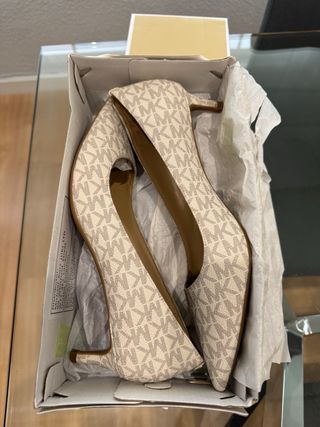 Zapatos Michael Kors Tacon Beige/Blanco