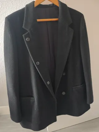 Chaqueta Lana Mujer Negra/Gris