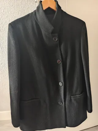 Chaqueta Lana Mujer Negra/Gris