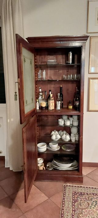 Vetrinetta in legno di noce con vetro fine 1800