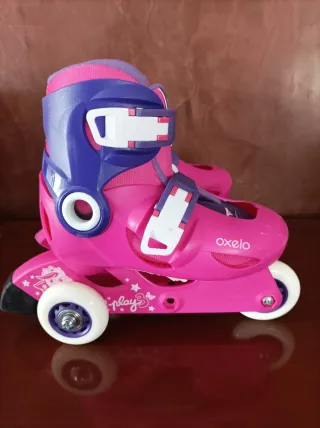 Patines Oxelo niña Talla 26-28 Rosa/Morado