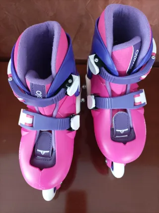 Patines Oxelo niña Talla 26-28 Rosa/Morado