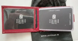 Tarjetero de piel Zerimar rojo