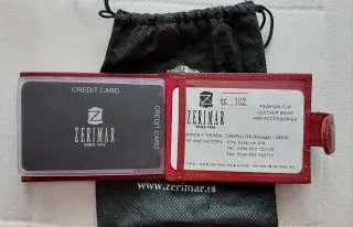 Tarjetero de piel Zerimar rojo