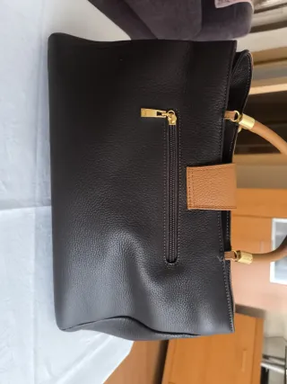 Bolso Piel Vacuno Negro y Marrón