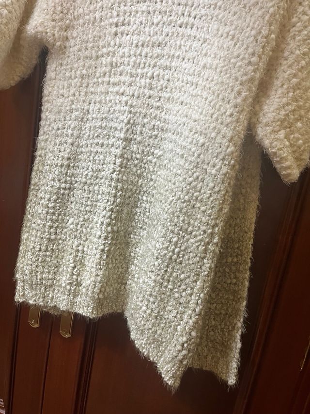 Chaqueta/Cárdigan Beige y Blanco (degradado verde)